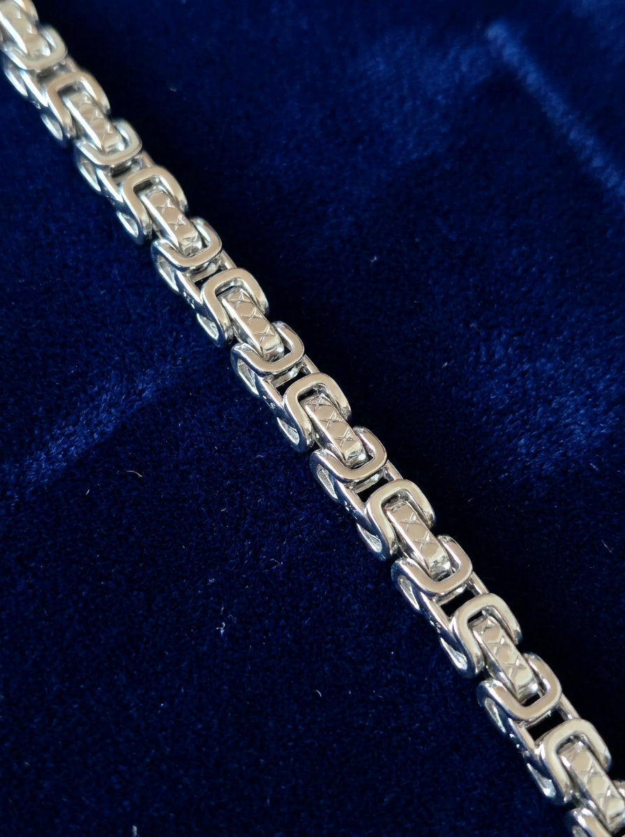 Atlas – Armband silberfarben, kräftige Gliederkette für Herren