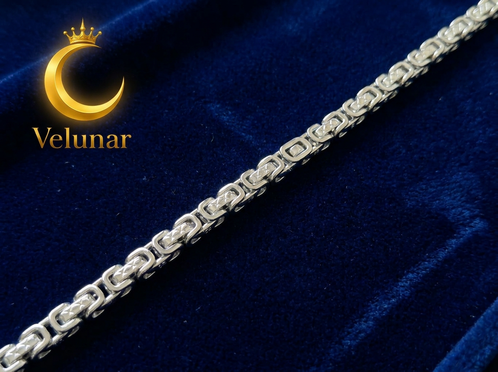 Atlas – Armband silberfarben, kräftige Gliederkette für Herren