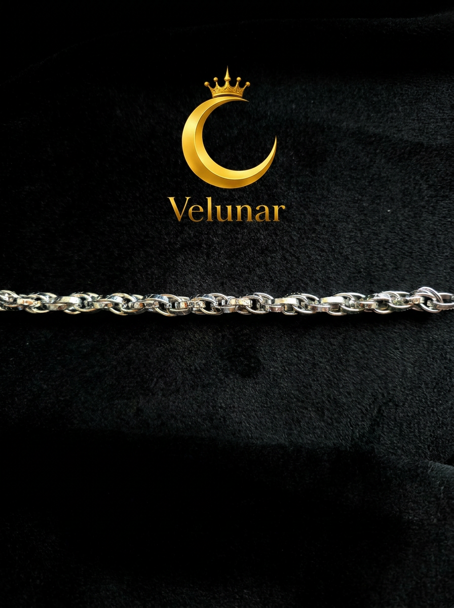 Altair – Armband silberfarben, klassische Ankerkette für Herren