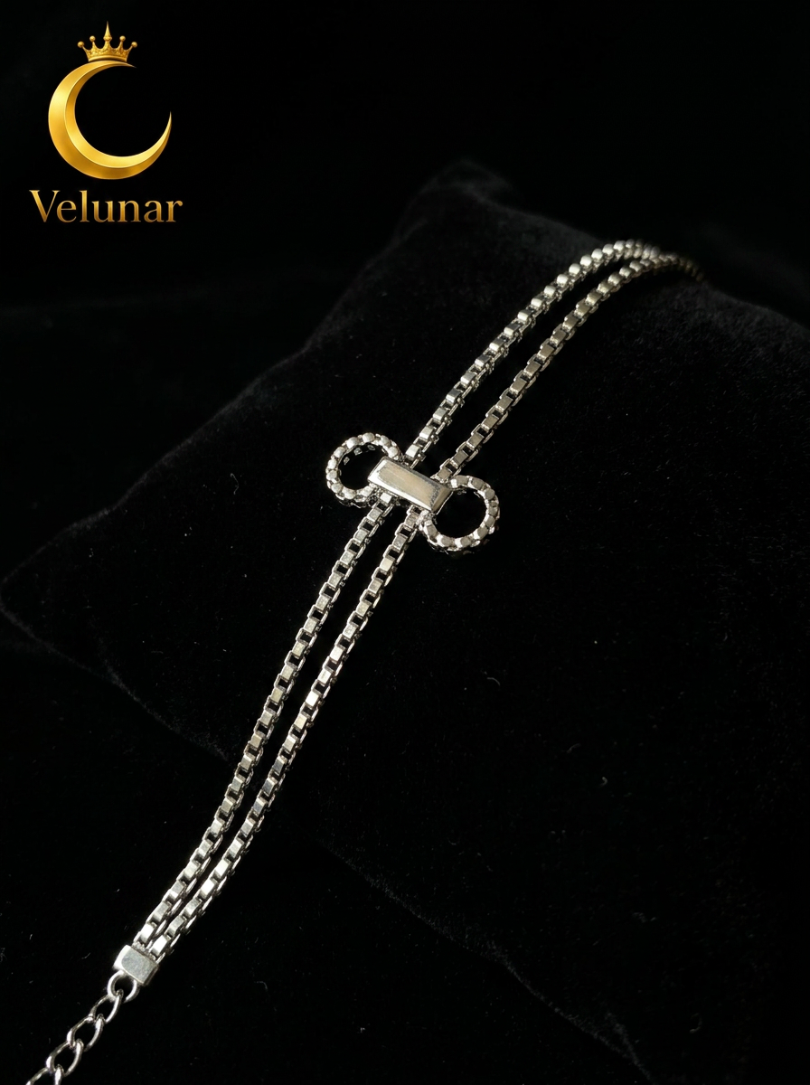Reem – Armband silberfarben, mehrlagig mit Trensen-Element