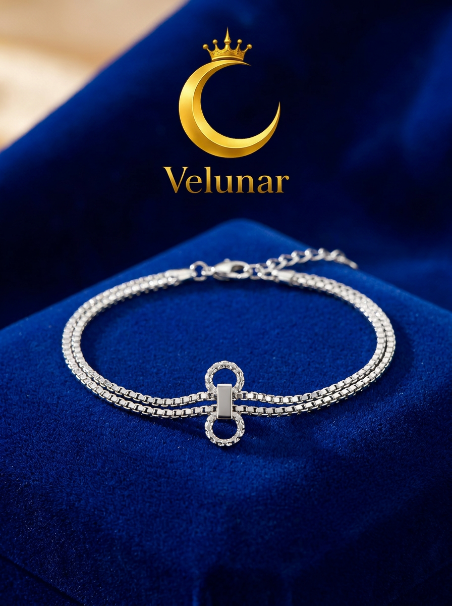 Reem – Armband silberfarben, mehrlagig mit Trensen-Element