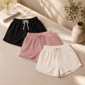Nora – Ripp-Shorts Damen im 3er-Set: Schwarz, Rosé & Creme