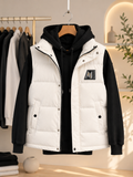 Daunenweste & Hoodie Set Herren – Weiß / Schwarz | Velunar