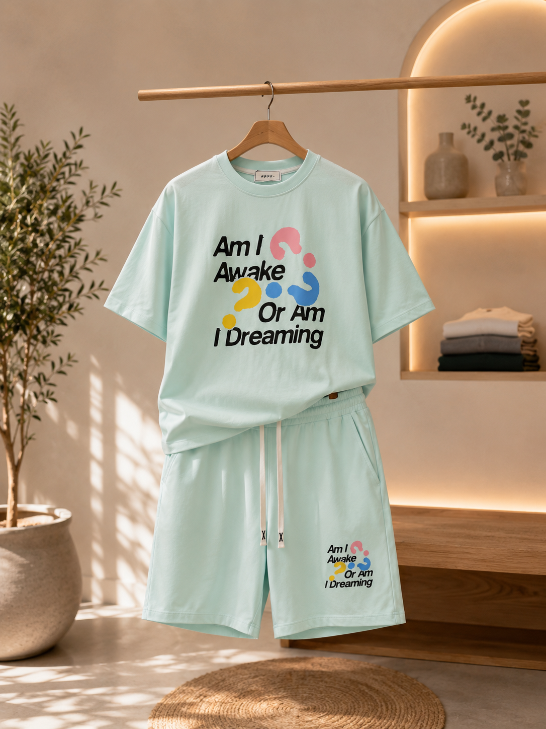Oversize T-Shirt & Shorts Set – Mintgrün, ab 14 Jahren | Velunar