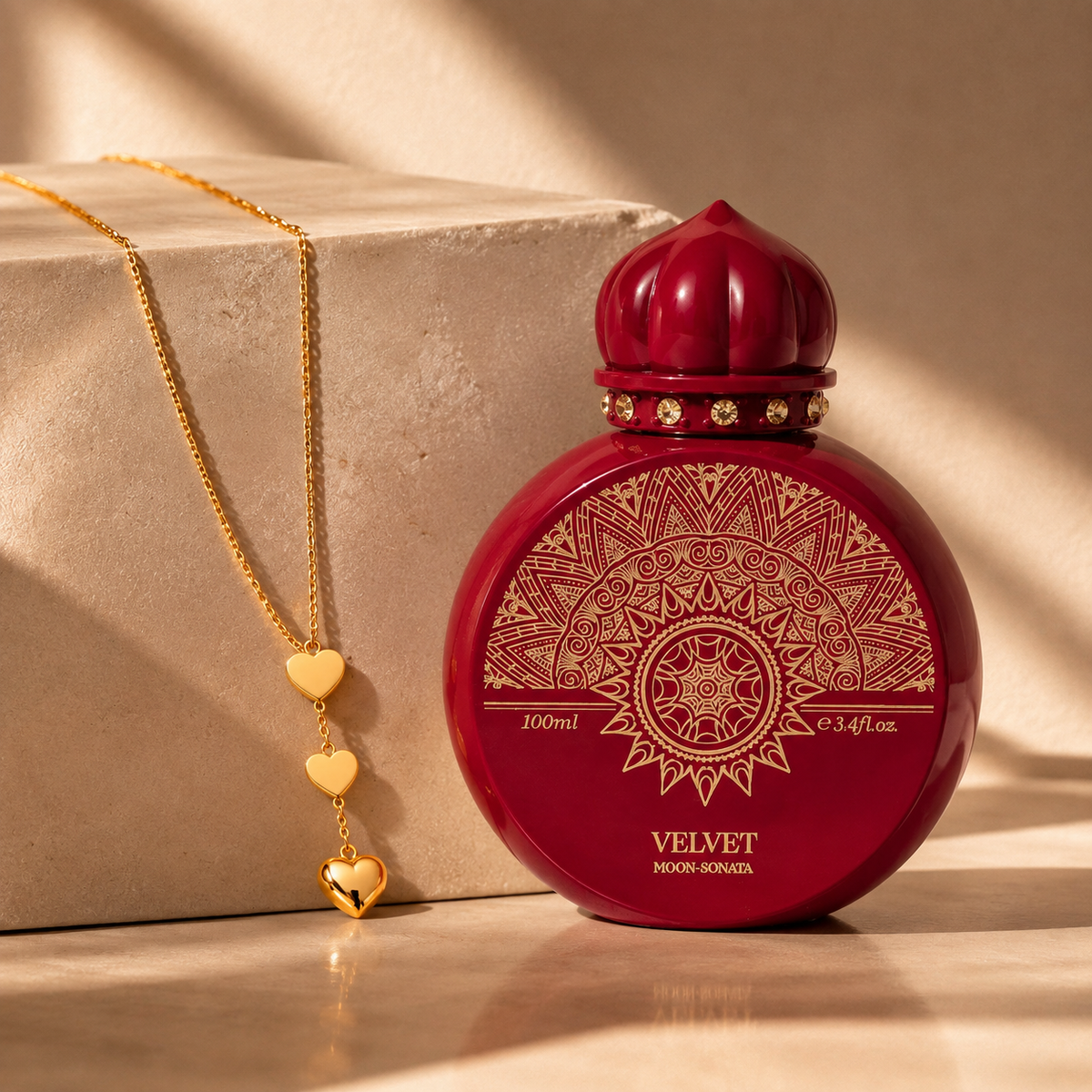 Geschenkset Velvet Moon Sonata & Hayat – Extrait de Parfum 100 ml + Halskette goldfarben
