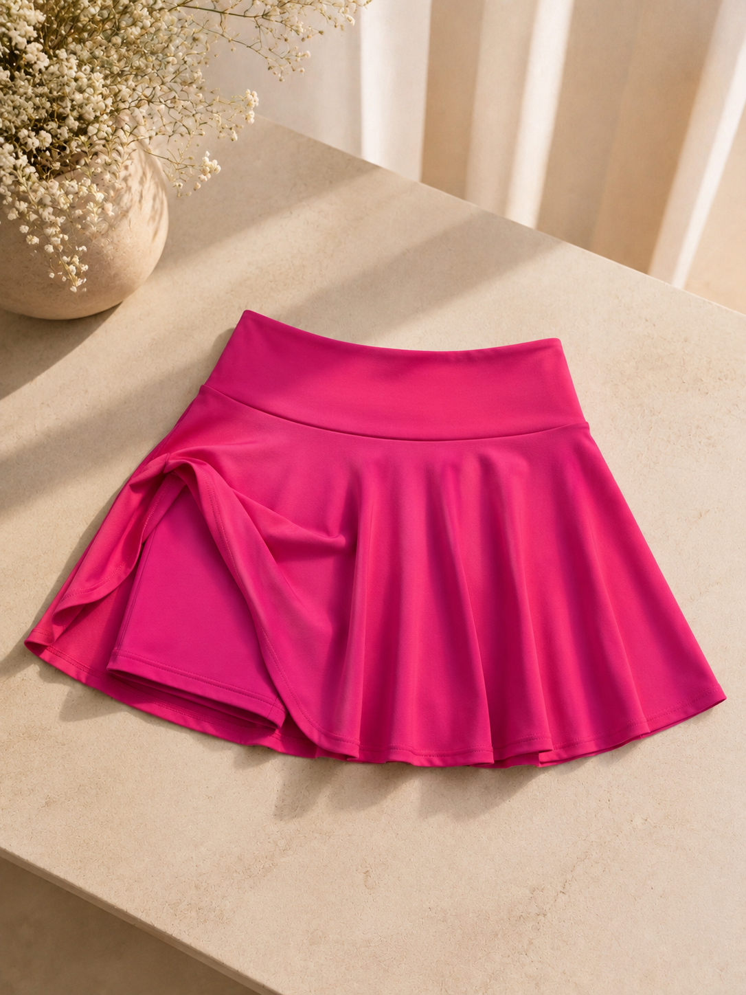 Rosé – Skort-Rock pink, fließend mit Innenshorts