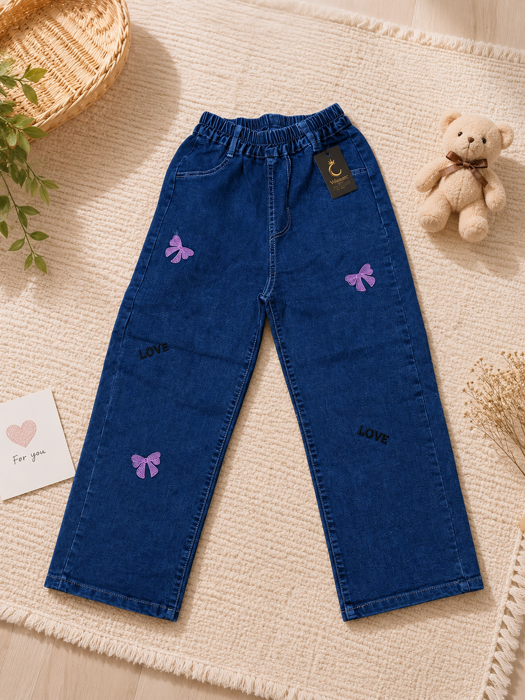 Sama – Weite Mädchenjeans mit Schleifen