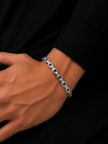 Atlas – Armband silberfarben, kräftige Gliederkette für Herren