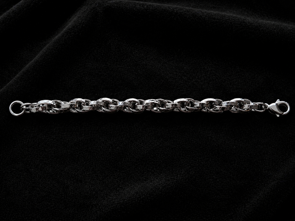 Altair – Armband silberfarben, klassische Ankerkette für Herren