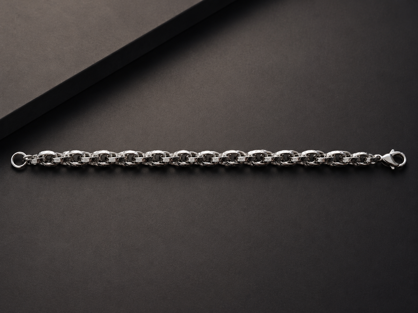 Altair – Armband silberfarben, klassische Ankerkette für Herren